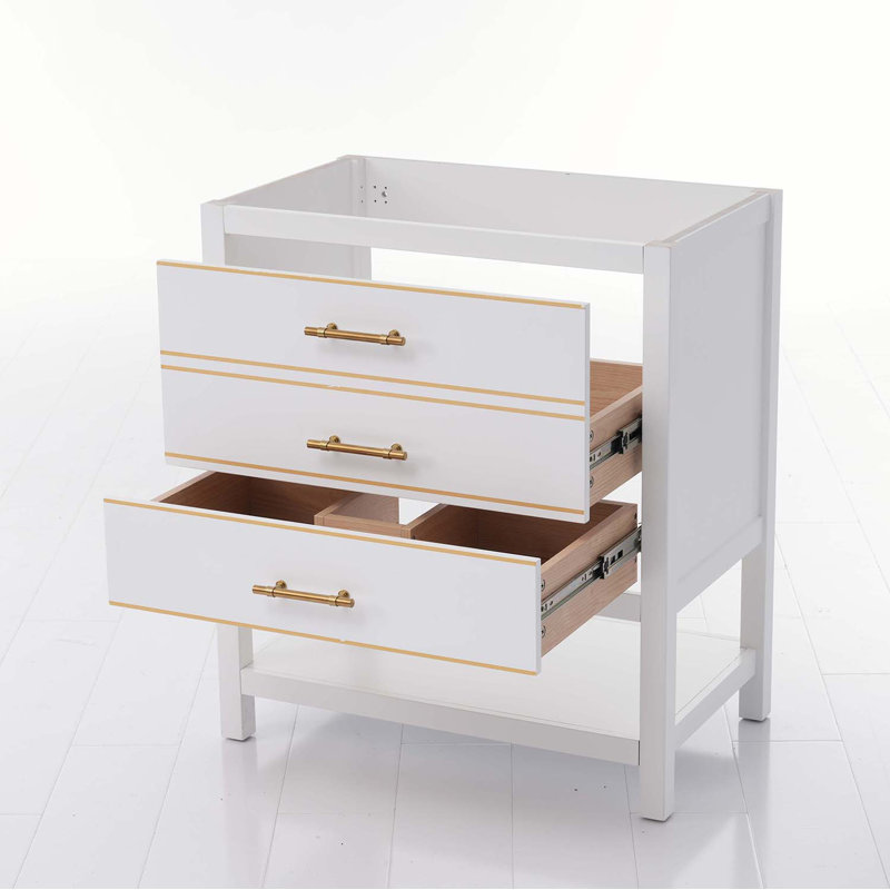 Base de meuble-lavabo simple 29,13 po seulement, Blanc