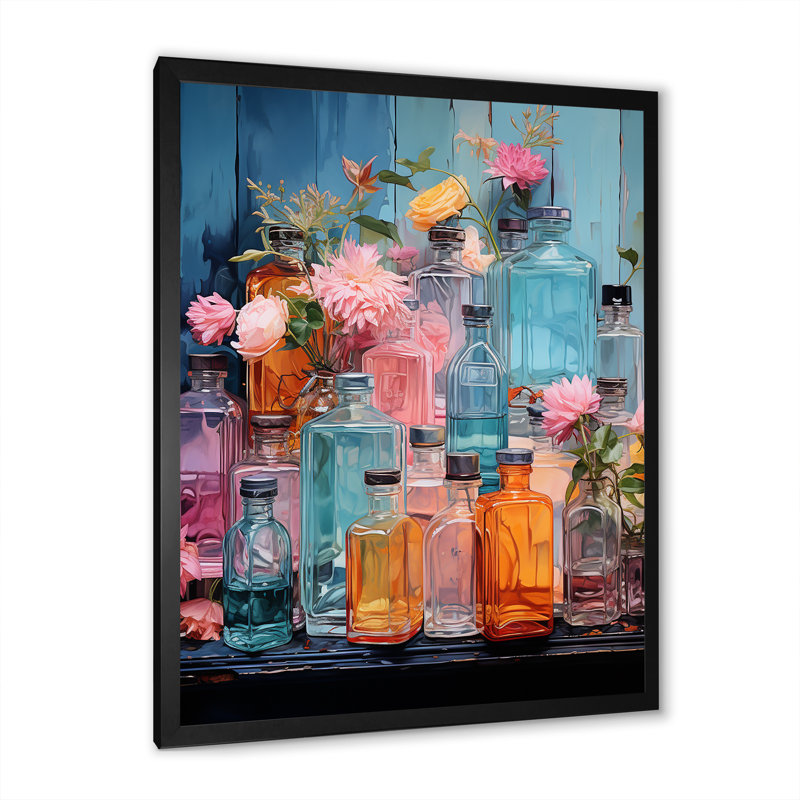 Élixir de toilette - Parfum d'art mural, H 32 po x l 24 po x P 1 po, Cadre photo noir