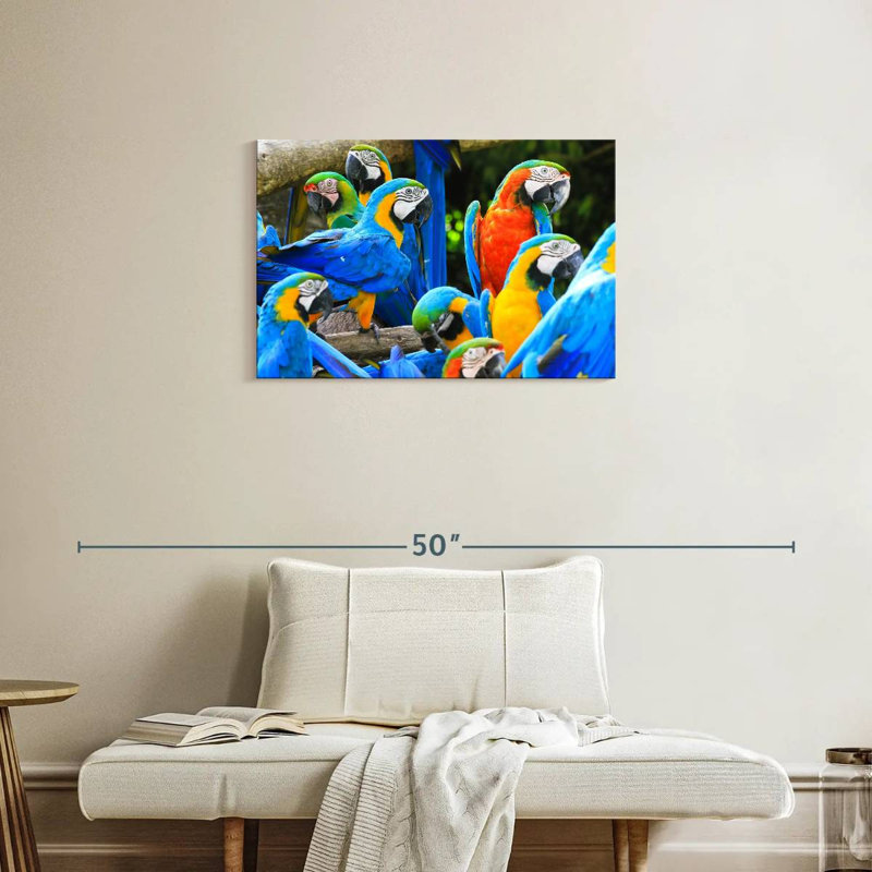 Brampt Flock Of Macaws, 20" H x 30" W