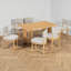 Ensemble de salle à manger pour 6 personnes, table rectangulaire, bois, placage de chêne vieilli, maison de campagne moderne, salle à manger-467847720