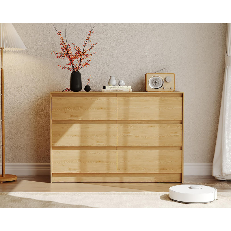 6 Drawers Dresser for Bedroom, 47" Wide