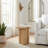 Natural Wood Round Side Table for Home Decor - Modern Sculptural Accent Table for Living Room, Bedroom, Functional Narrow End Table Design - 18"-719150270