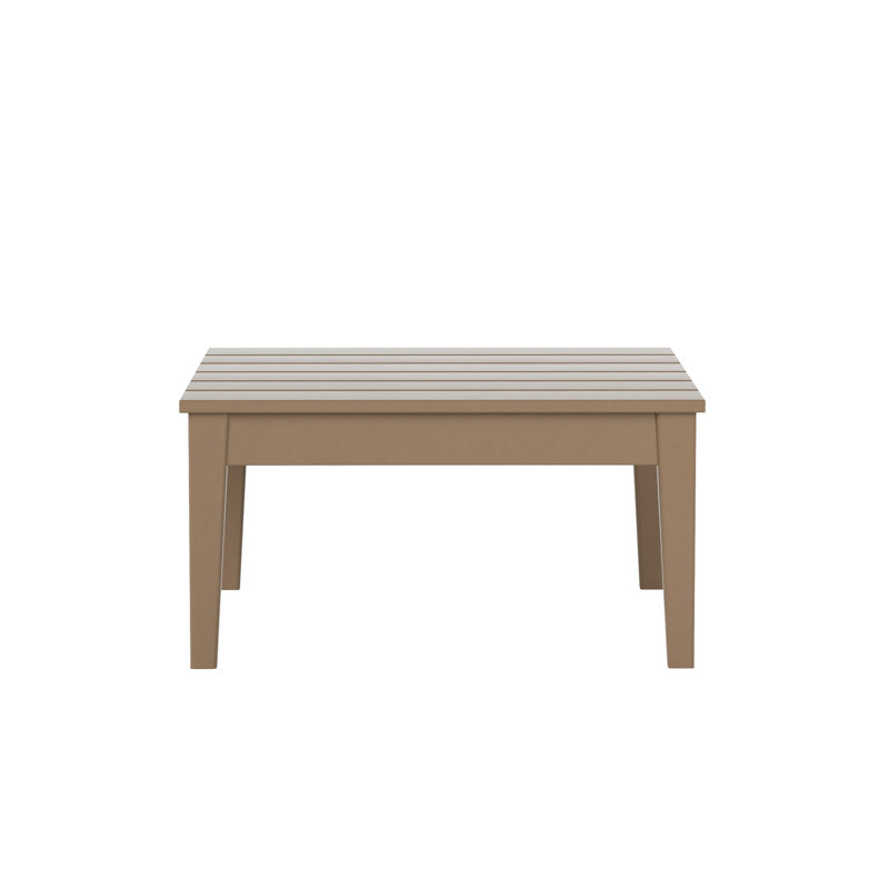 Table basse d'extérieur carrée en PEHD Joubert, Bois patiné