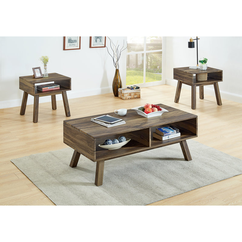 3PC Coffee Table Set Coffee Table and 2 End Tables