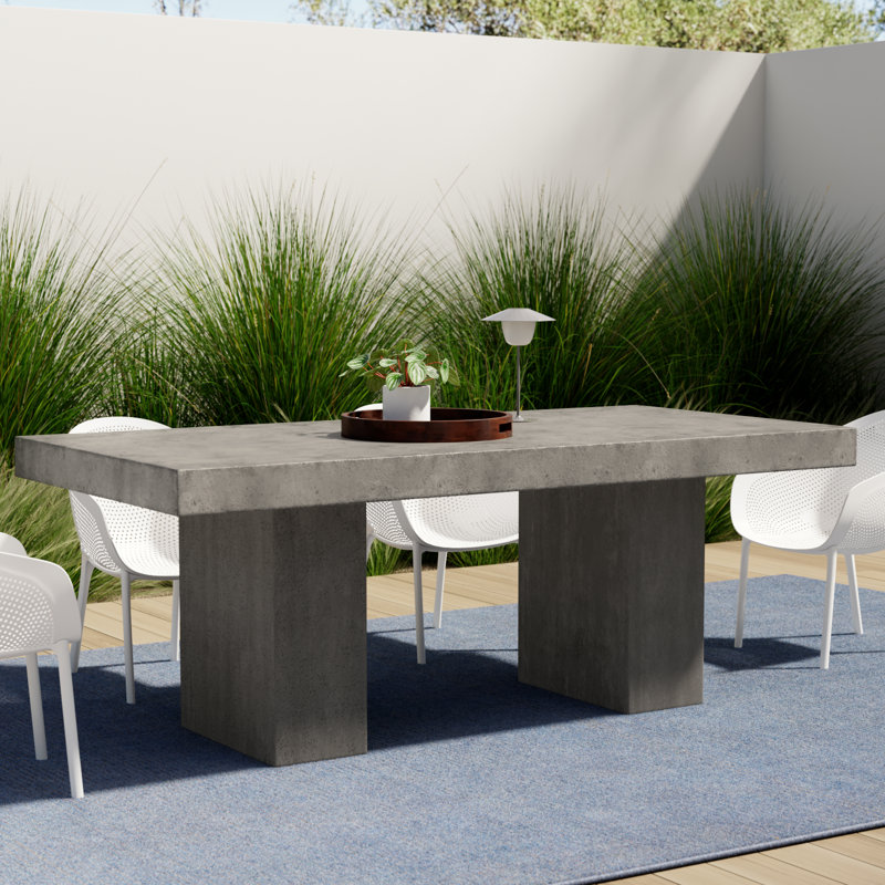 Kareen Pedestal Dining Table, Dark Gray, 70.75" L x 35.5" W, Standard Table (30.5" Height)