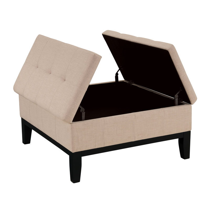 Baudelio Upholstered Ottoman, Beige