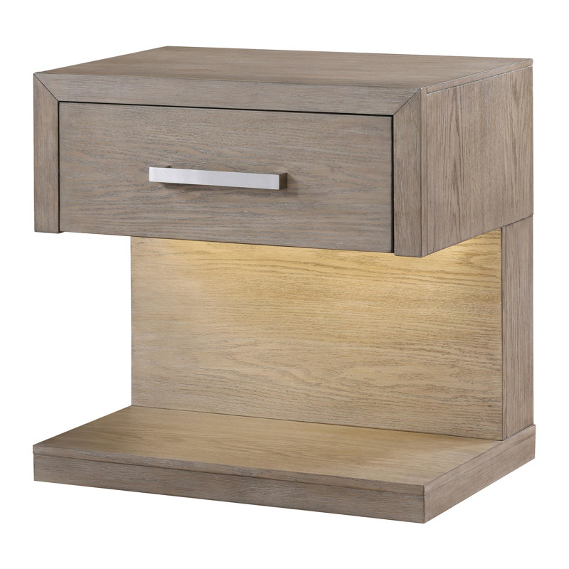 1-drawer Nightstand Bedside Table Barley Brown