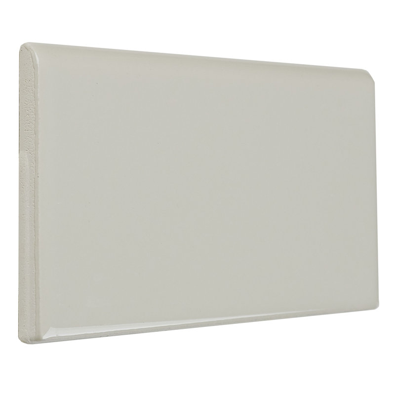 Carreau de céramique bullnose 6 po x 3 po Guilford, Amande légère