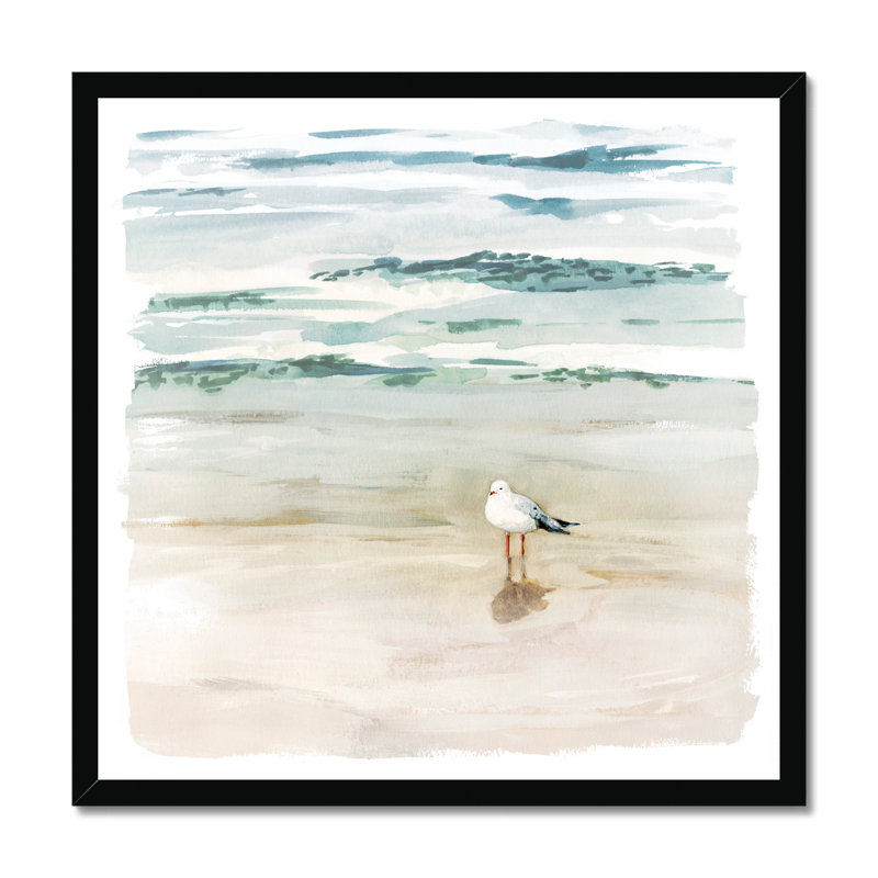 Seagull Cove II by Victoria Borges - Painting, Black Framed Paper Print, 55cm H x 55cm W