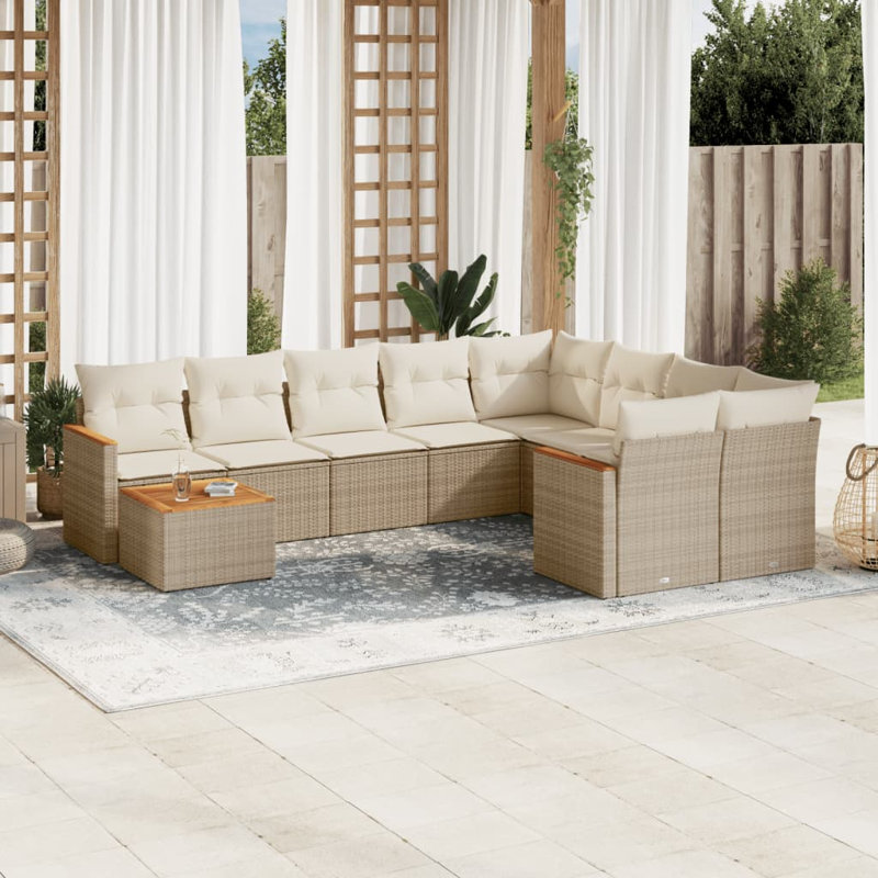 Ensemble de canapé de jardin Vidaxl beige