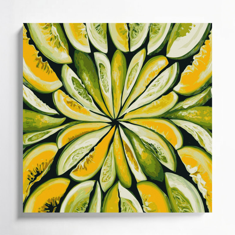 «Fruit Santa Claus Melon», art mural sur toile, H 8 po x l 8 po