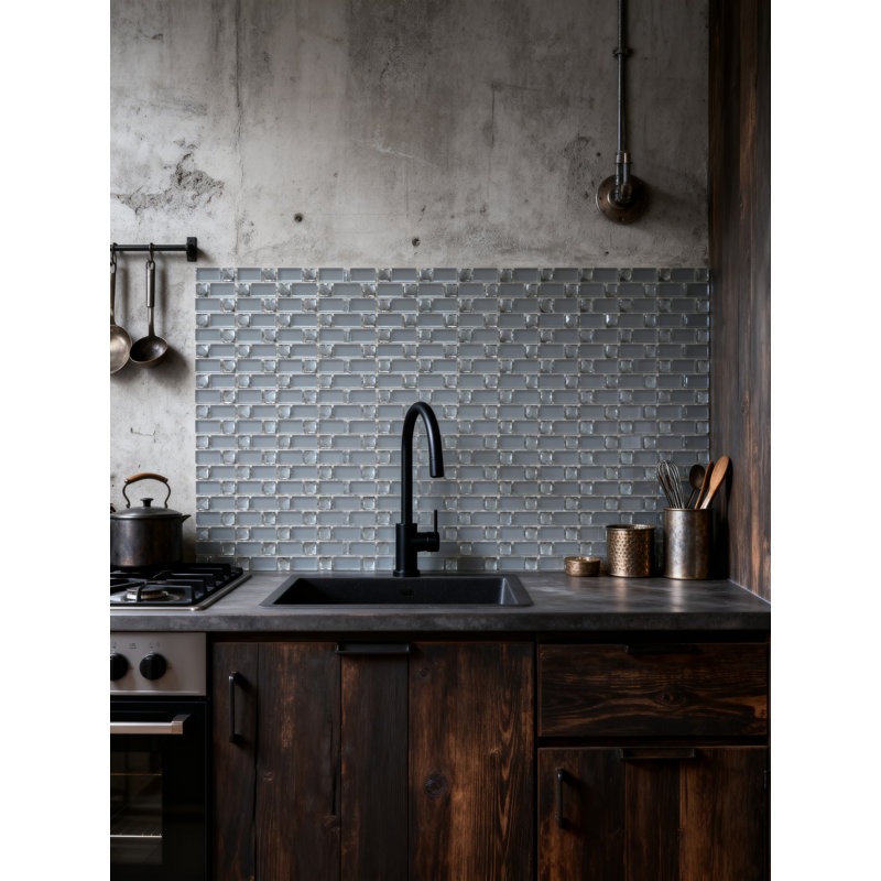 Artistic Jewels 12 in.x 12 in. Diamond Cut Glass Handmade Mosaic Decorative Kitchen & Bathroom Wall Tile, Blue