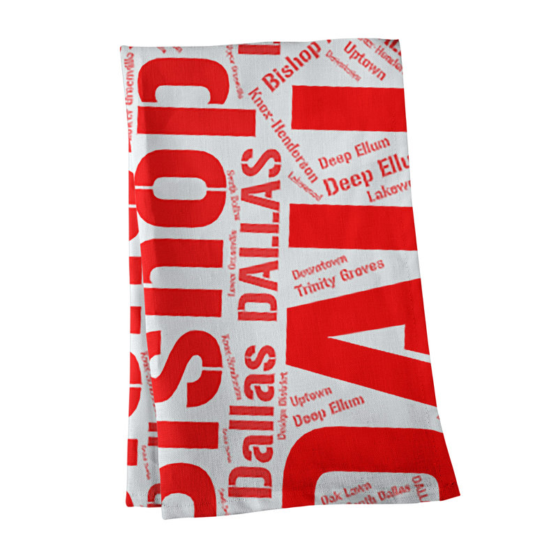 Serviette à thé « districts », Rouge, Dallas