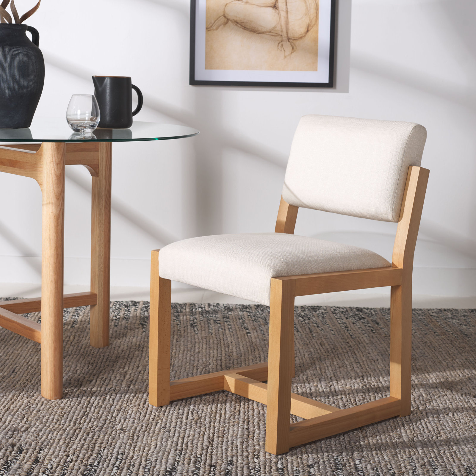 Voltaire Linen Dining Chair, Sand