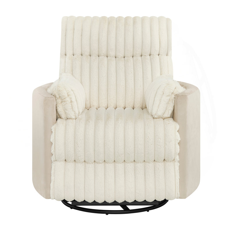 Fauteuil inclinable manuel en velours côtelé Bocaton, Blanc