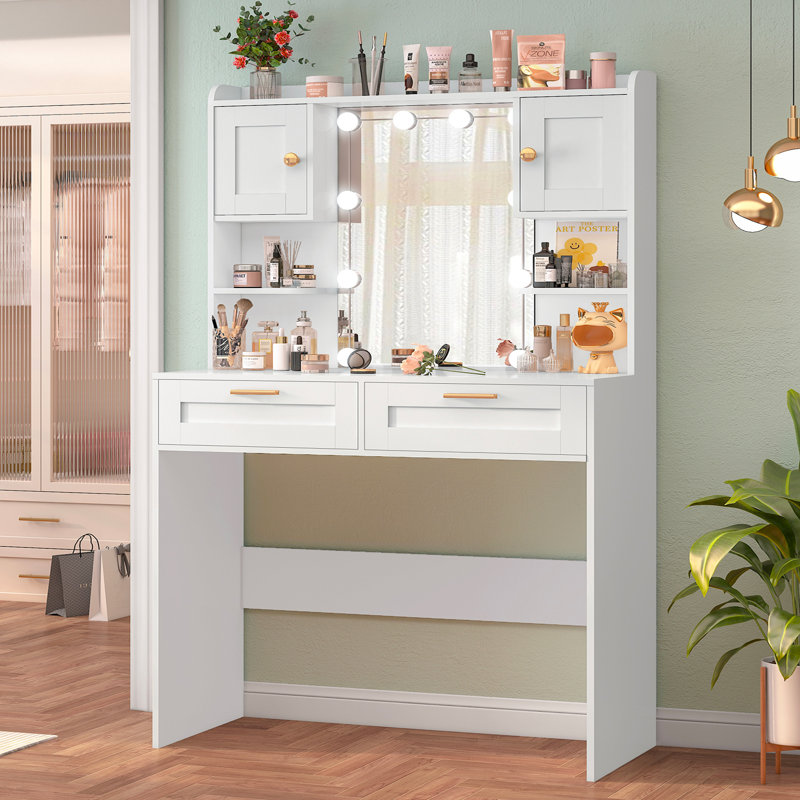 Meuble-lavabo avec 2 tiroirs Syden, Blanc