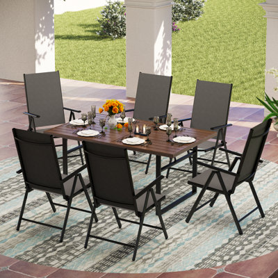 Argyri 6 - Person Patio Dining Set with Rectangular Table