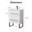  24" Modern White Free-Standing Single Bathroom Vanity Set With Ceramic Top