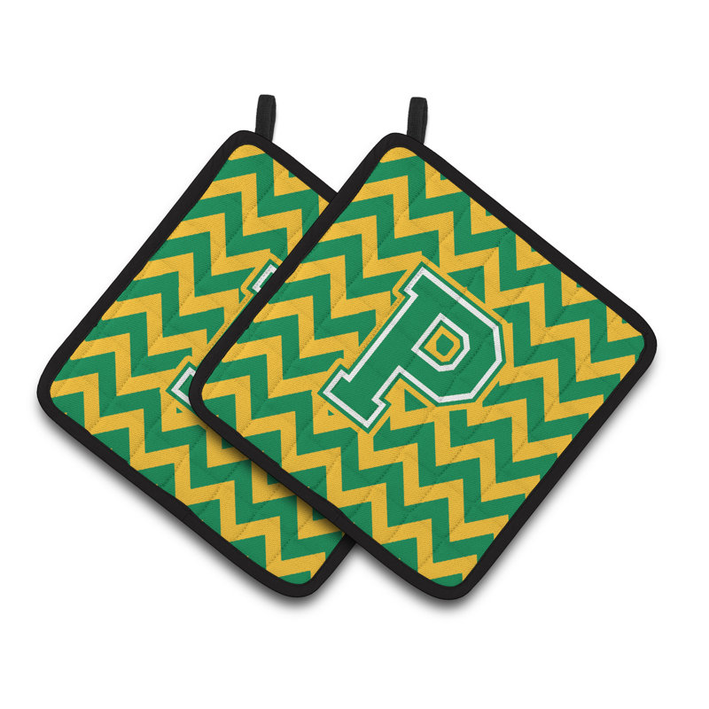 Poignée à chevrons, P, Vert/doré