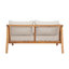 Ensemble de conversation pour terrasse 2 pièces en bois d'acacia de style bord de mer avec causeuse en corde et table basse à lattes Solmaris