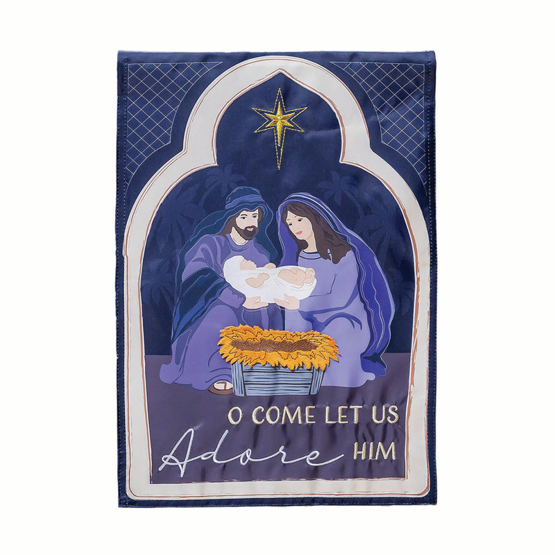 Drapeau de jardin «Come Let Us Adore him»