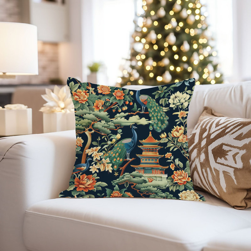 World and Countries Asian Style Peacock Pattern I, 18"H x 18"W