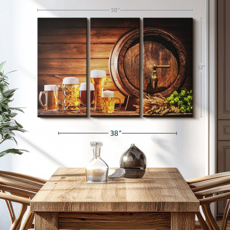 " Beer Barrel ", 32" H x 50" W x 1.25" D