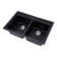 Évier de cuisine moderne, double cuve en quartz noir 33 x 22 pour la cuisine domestique