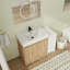 Meuble-lavabo sur pied simple 42 po avec 3 portes, meuble-lavabo en résine et armoire de rangement