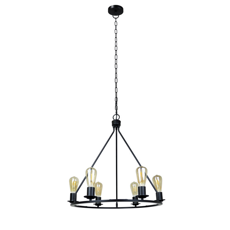 Luminaire suspendu unique à 6 lumières