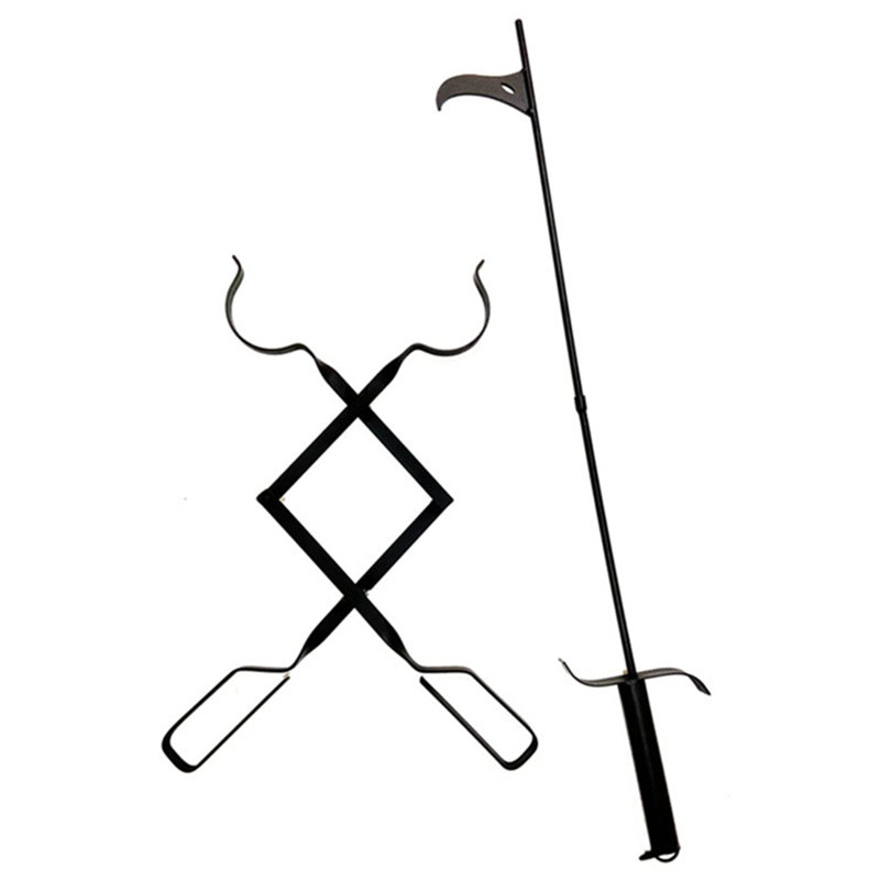 2PC Log Grabber Steel Fireplace Tool