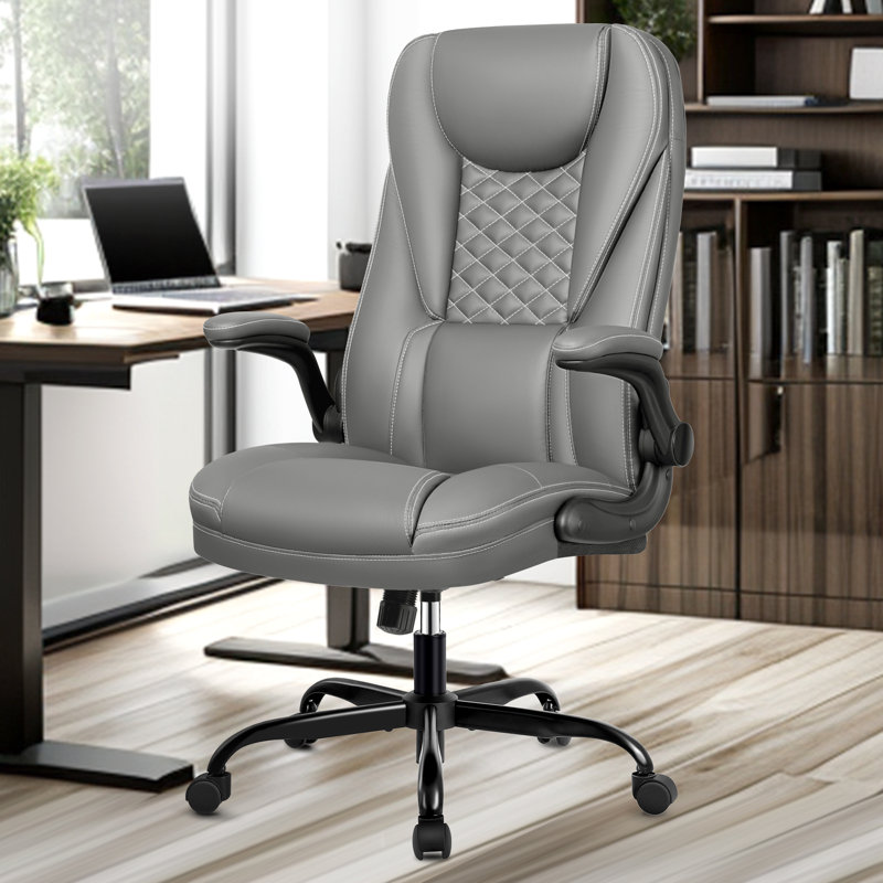 Fauteuil de direction ergonomique avec accoudoirs rabattables Loriece, Gris