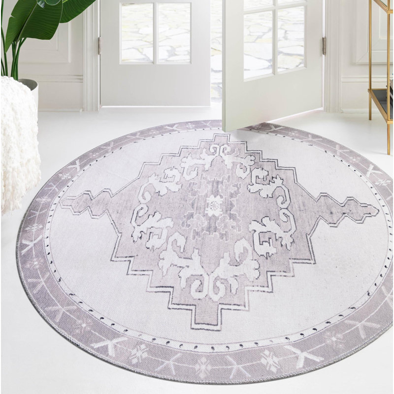 Oppie Oriental Indoor Rug, Round 7'7"