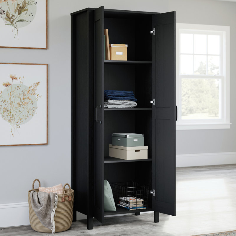 Armoire de rangement à 4 tablettes Colton, Chêne corbeau