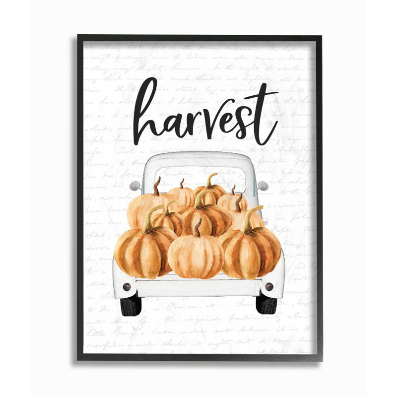 «Harvest Pumpkin Truck», impression, Giclée encadrée noir minuit, H 20 po x l 16 po