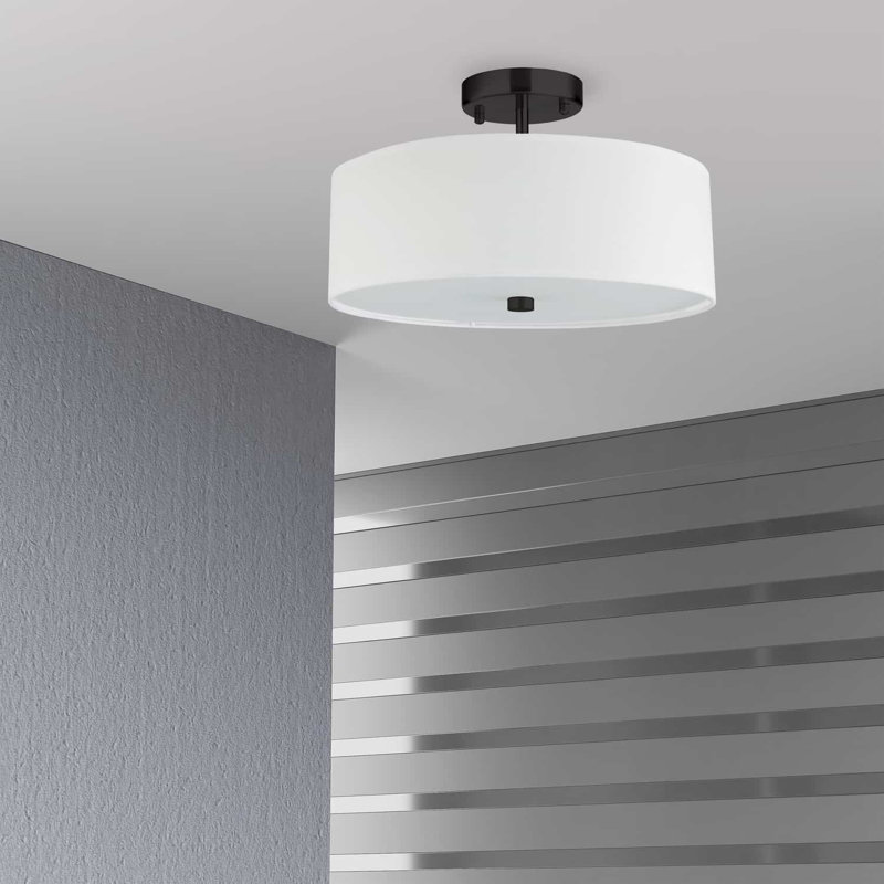 Plafonnier semi-encastré 60 W Bal devant, Blanc