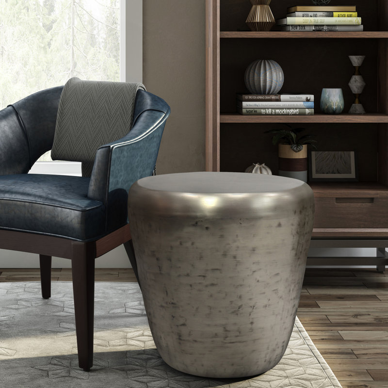 Metal Side Table, Gray