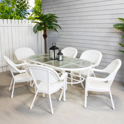 7-Piece Wicker Outdoor Dining Set by Bay Isle Home