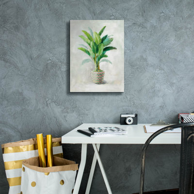 «Greenhouse Palm 2 Chevron Pot» par Danhui Nai, art mural sur toile