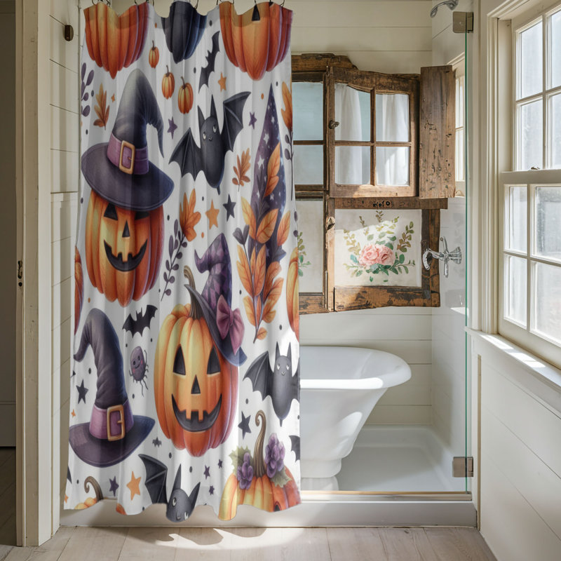 Pumpkin Parade - rideau de douche standard 1 pièce, H 74 po x l 71 po