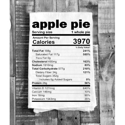 Thanksgiving Apple Pie Nutrition Cotton Tea Towels Kitchen -  East Urban Home, 712EF751F9DE456EAEF53230EFA4C18E