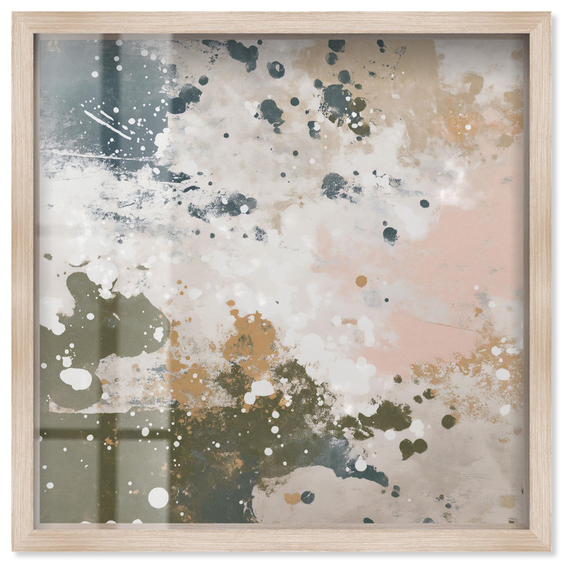 «Splatter Effect I», reproduction d'art abstrait par Art Remedy, H 31 po x l 31 po, Crème, crème