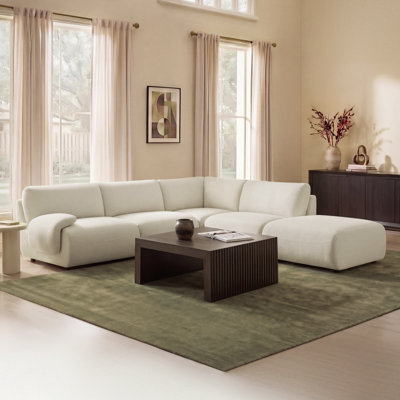 Canapé d'angle modulaire Nita Ashira 4 pièces avec pouf
