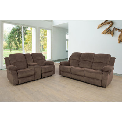 Atlow 2 Piece Fabric Reclining Living Room Set