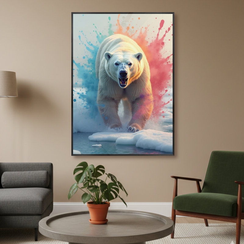 Single Picture Frame LED Illuminated Wall Art Wall Art on Glass / Aluminium, 60 cm H x 50 cm W