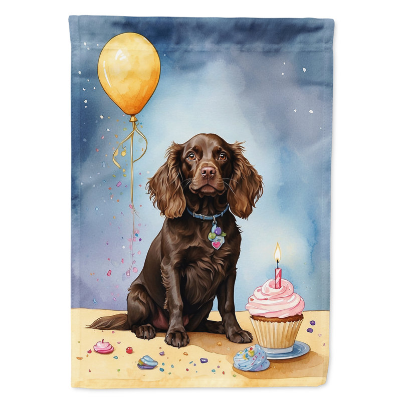 Drapeau «Happy Birthday House», Épagneul Boykin