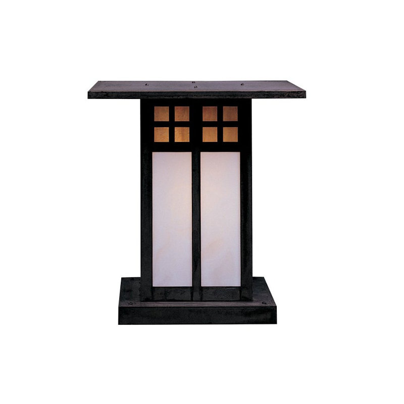 Glasgow Pier Mount Light, 19.5" H x 18" W x 18" D, Rustic Brown, White Opalescent