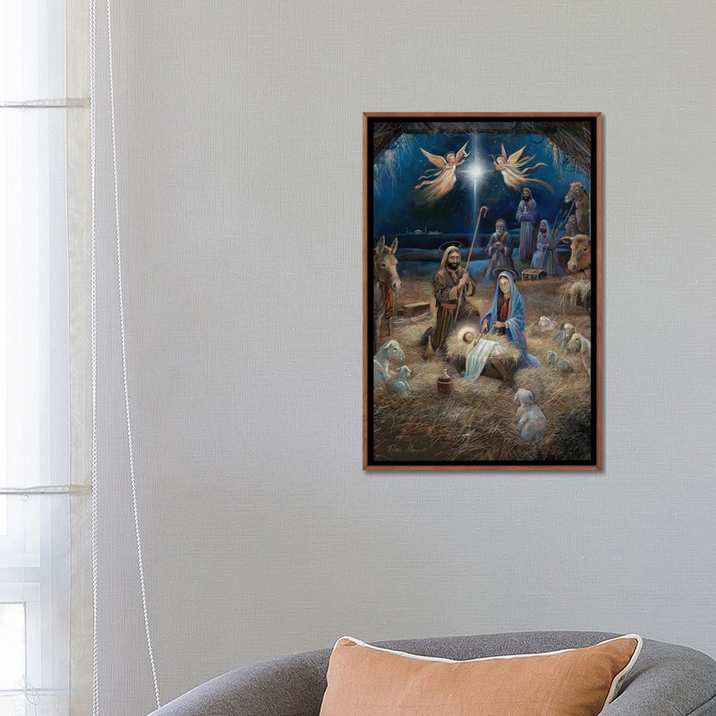 «Silent Night», reproduction d'art sur toile encadrée, H 26 po x l 18 po, Impression encadrée sans passe-partout, Brun