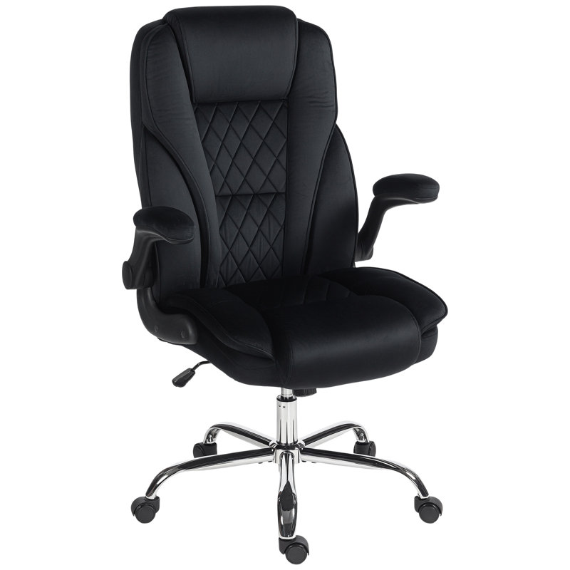 Chaise de bureau, chaise de bureau d'ordinateur avec accoudoirs rabattables, noir