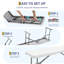 Banc portatif pliant robuste pour l'extérieur de 6 pi - Fabrication en plastique, poignée de transport et verrou, robuste pour les pique-niques, les sports, le camping et les événements - noir